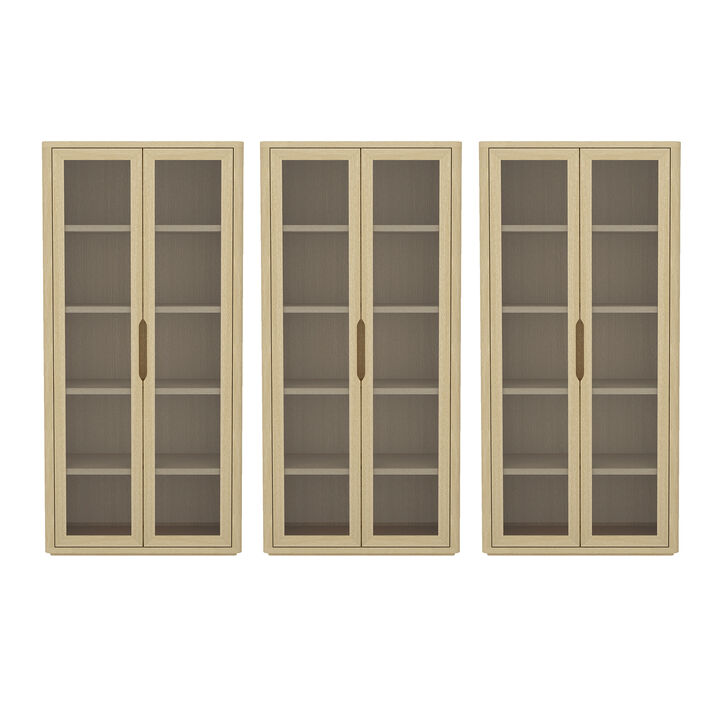 Rivington Neutral Bookcase Cabinet (Set of 3)