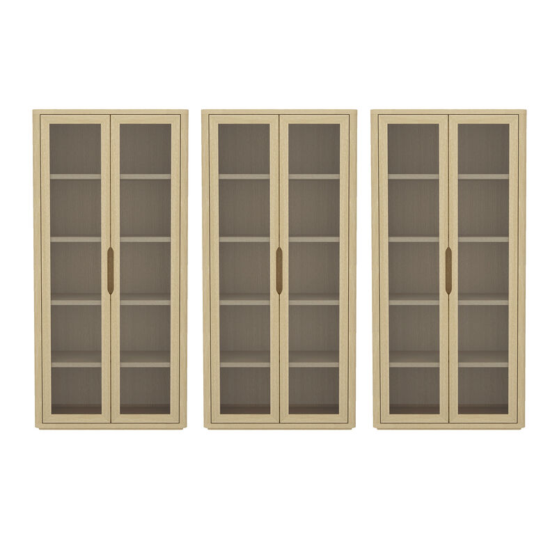 Rivington Neutral Bookcase Cabinet (Set of 3)