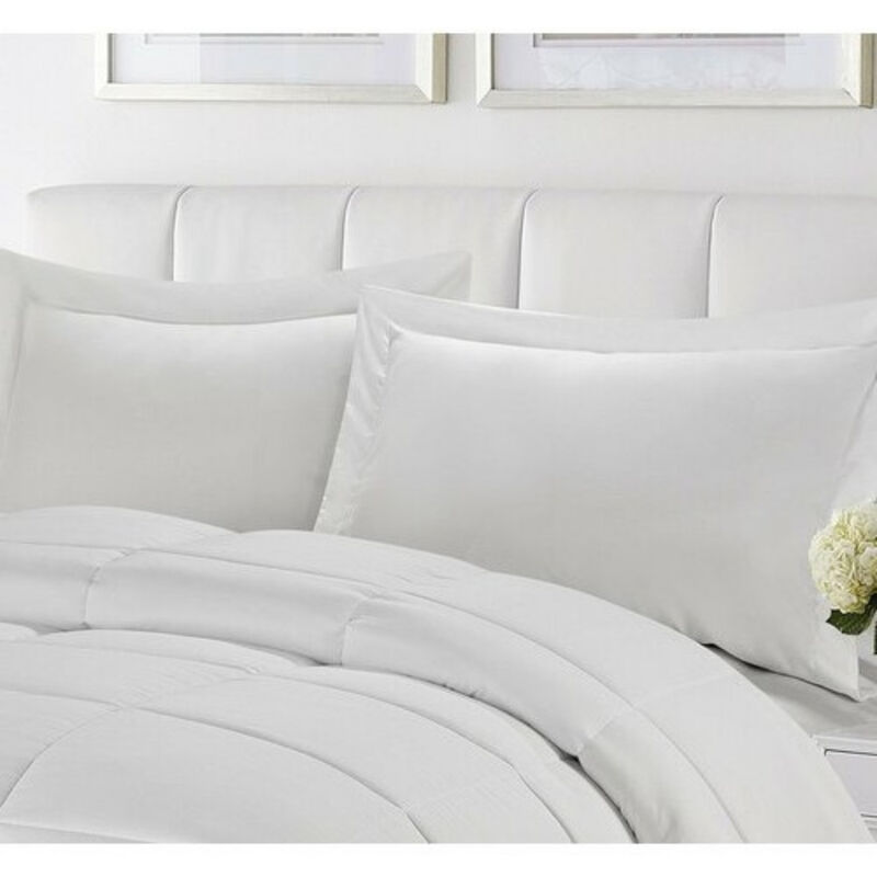Traditional Reversible Microfiber 3 Piece Comforter Set with Shams for Bed