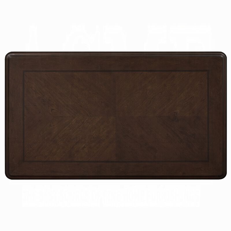 Reese Coffee Table, European Carved Classic Cherry Brown Wood, 48 Inch