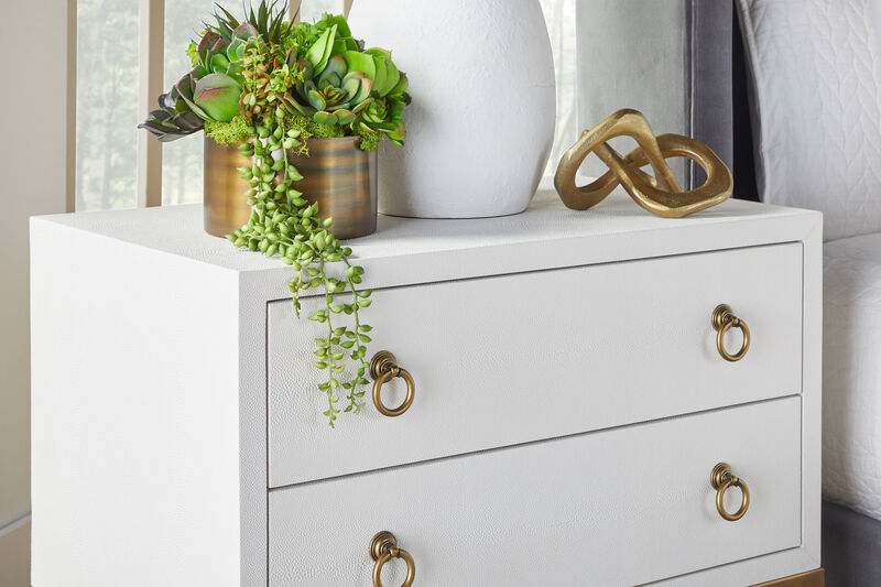 Pearl Shagreen 2-Drawer Nightstand