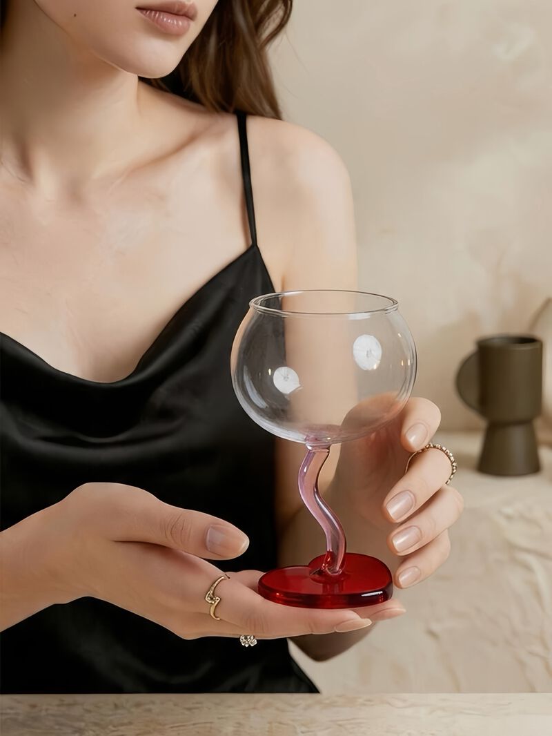 Valentine Goblet Set of 2 Pcs, Handblown Wine Glass image number 4