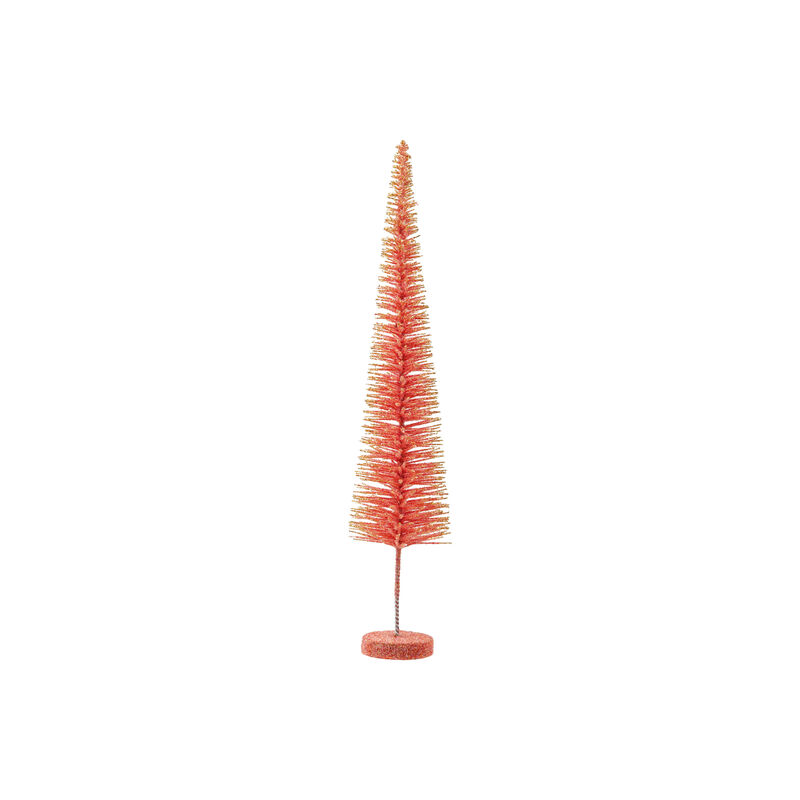 Pink & Gold Glitter Flocked Bottle Brush Tree image number 0