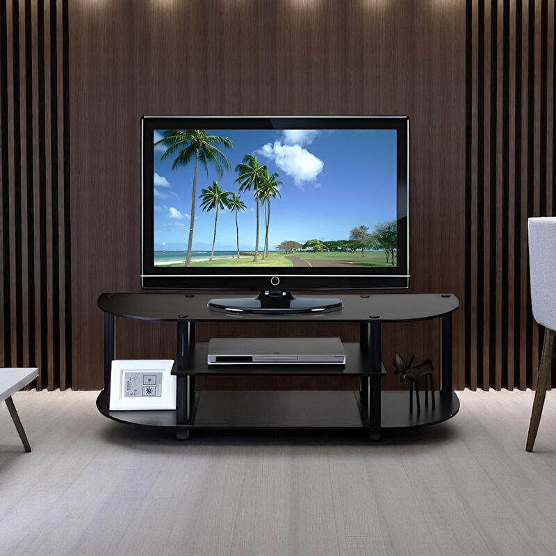 Contemporary TV Stand Fits TVs with Open and Closed Storage