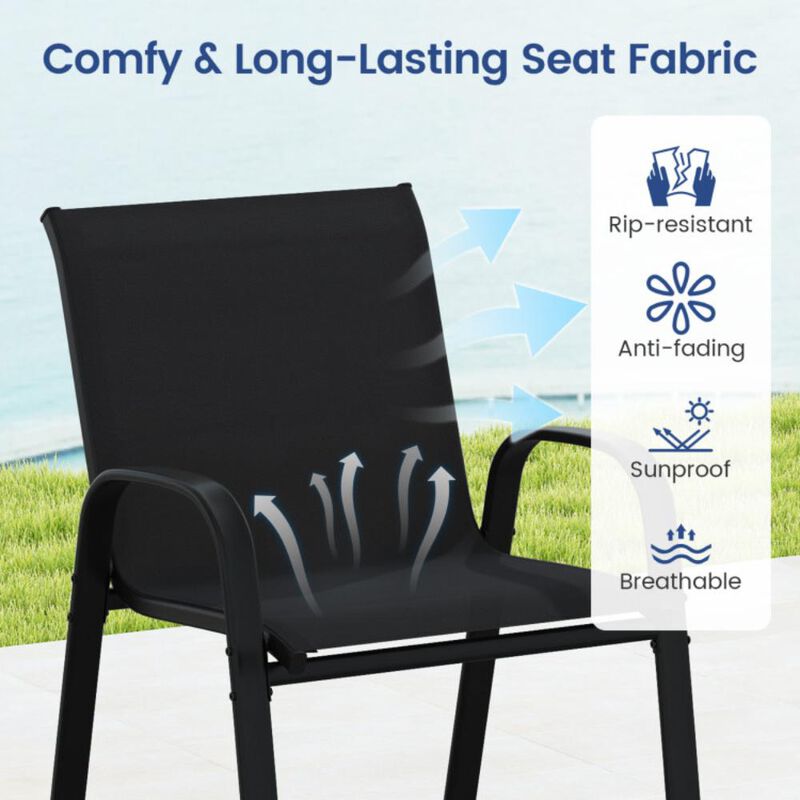 Hivvago 3 Piece Outdoor Bar Set with Footrest and 2-Tier Shelf