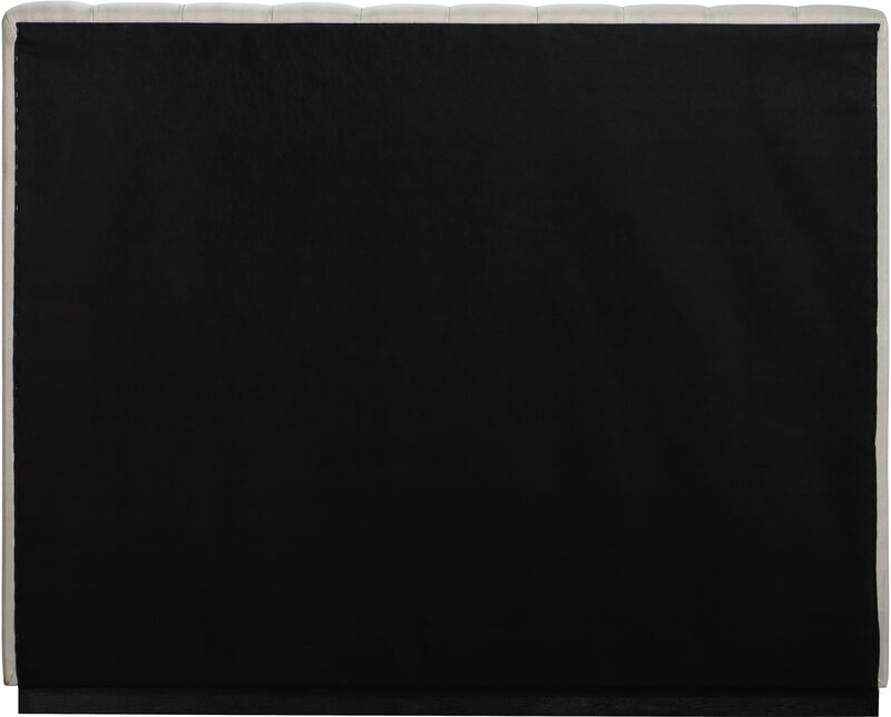 Meridian Furniture Lucia Beige Linen Textured Fabric Queen Bed