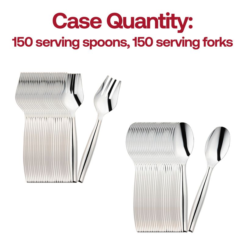 Silver Plastic Serving Flatware Set (150 Pairs) image number 3