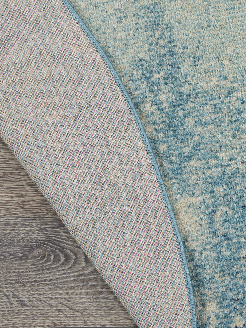 Passion PSN10 Navy/Light Blue 4' x Round Rug image number 1