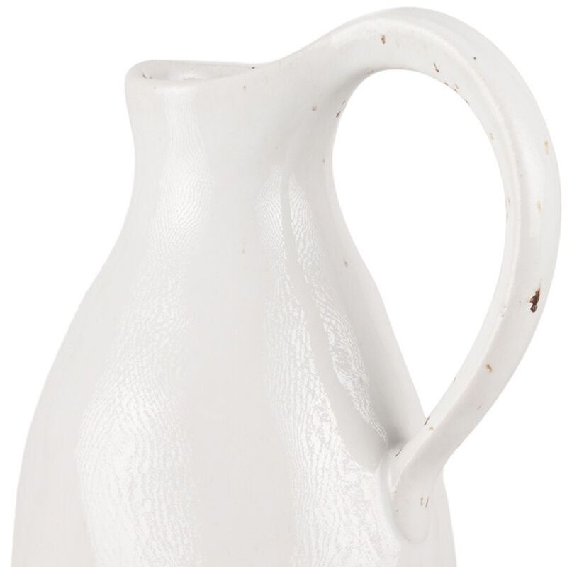 HomeRoots 14" White And Beige Ombre Ceramic Bud Jug Vase image number 2