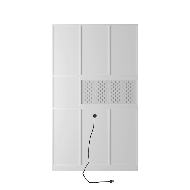 Mondawe Modern Food Cabinet, Kitchen Independent Dining Cabinet With Charging Station And Drawers