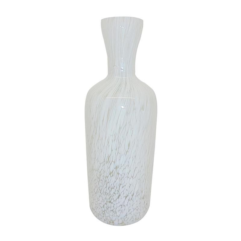 HomeRoots 12" Opal Swirl Art Glass Cylinder Table Vase image number 0