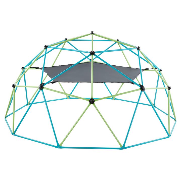 Kids Climbing Dome with Swing & Hammock, Geometric Jungle Gym for Backyard Outdoor Play-multi Color