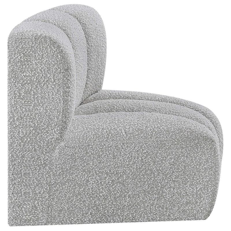 Meridian Furniture Arc Grey Boucle Fabric Curved Corner