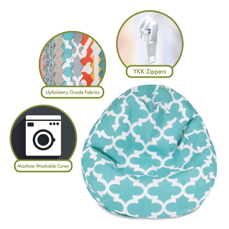 Majestic Home Goods Large Bean Bag Trellis Teal
