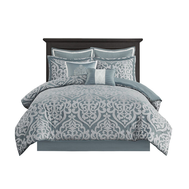 Gracie Mills Pineda Luxurious 8-Piece Jacquard Comforter Set