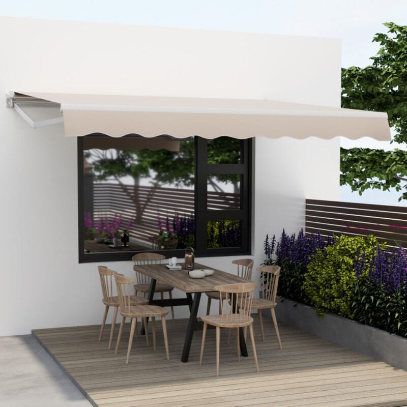 Hivvago 12 x 10 Feet Retractable Patio Awning Aluminum Sunshade Shelter