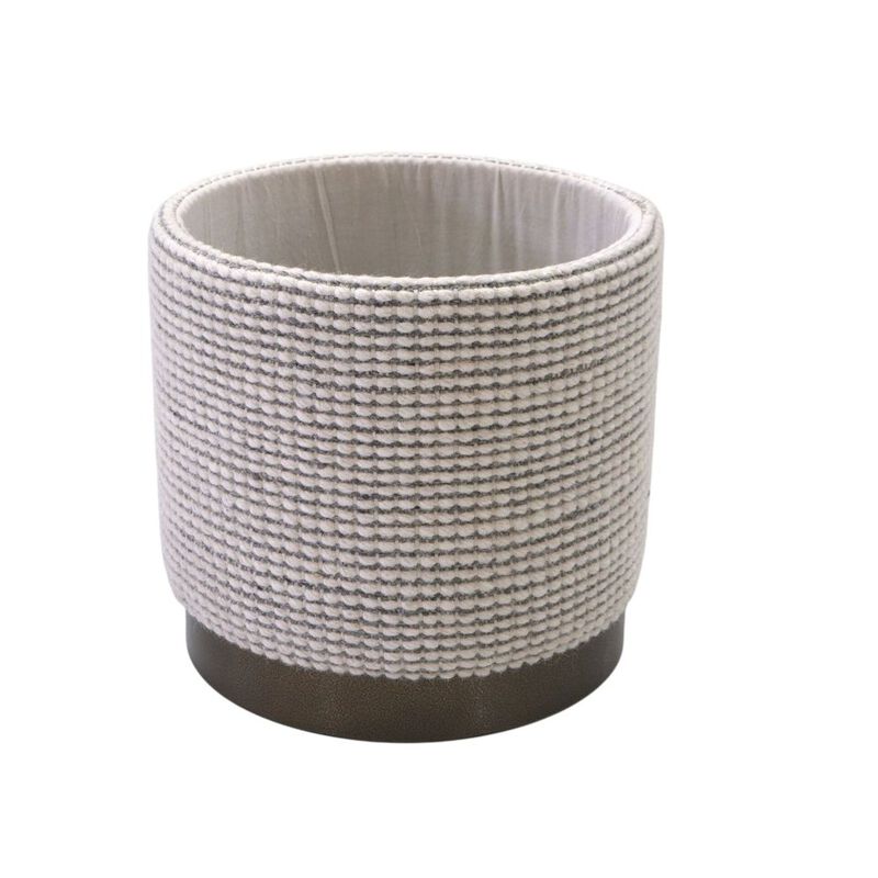 Carolina Chair & Table Handwoven Kratus Hammered Metal Storage Ottoman