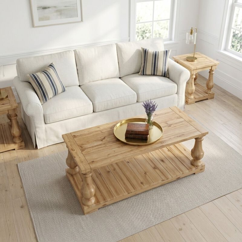 Zebwos Farmhouse Coffee Table image number 6