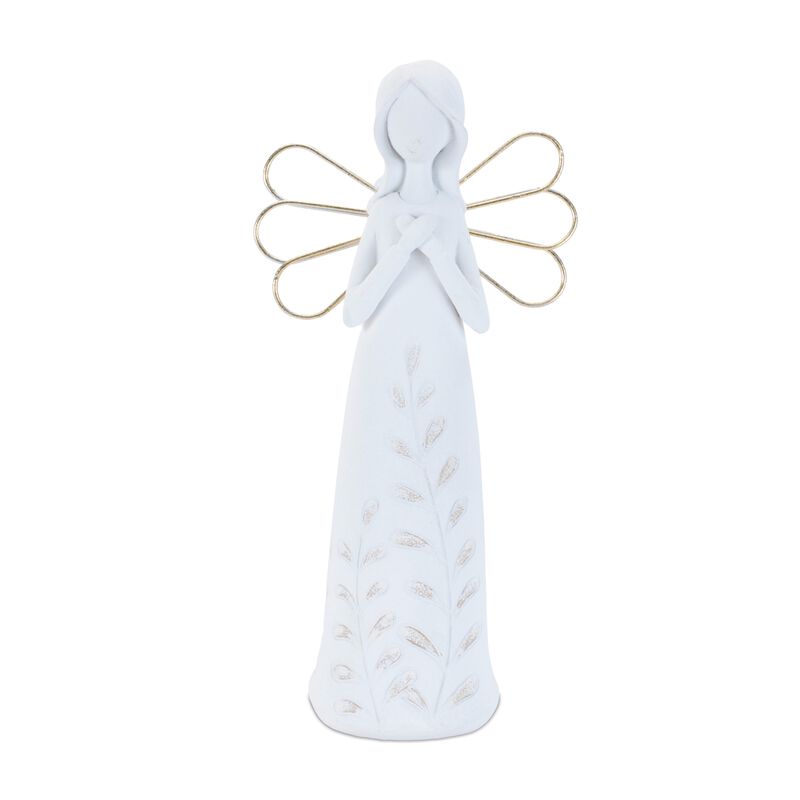 Set of 2 Etched Angel Figurines for Home, Garden, or Spiritual Decor