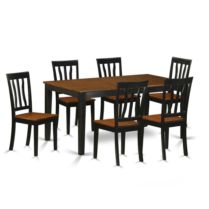 7 PC Kitchen Table set-Dining Table and 6 Wood Dining Chairs