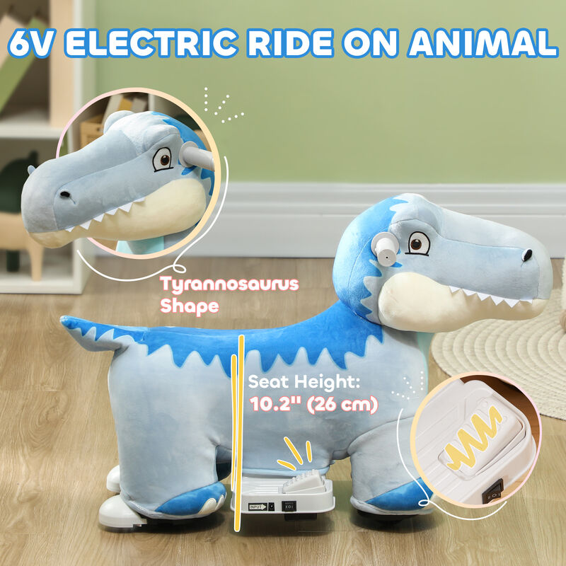 BreeBe 6V Kids Electric Ride on Animal Tyrannosaurus with Music Forward image number 3