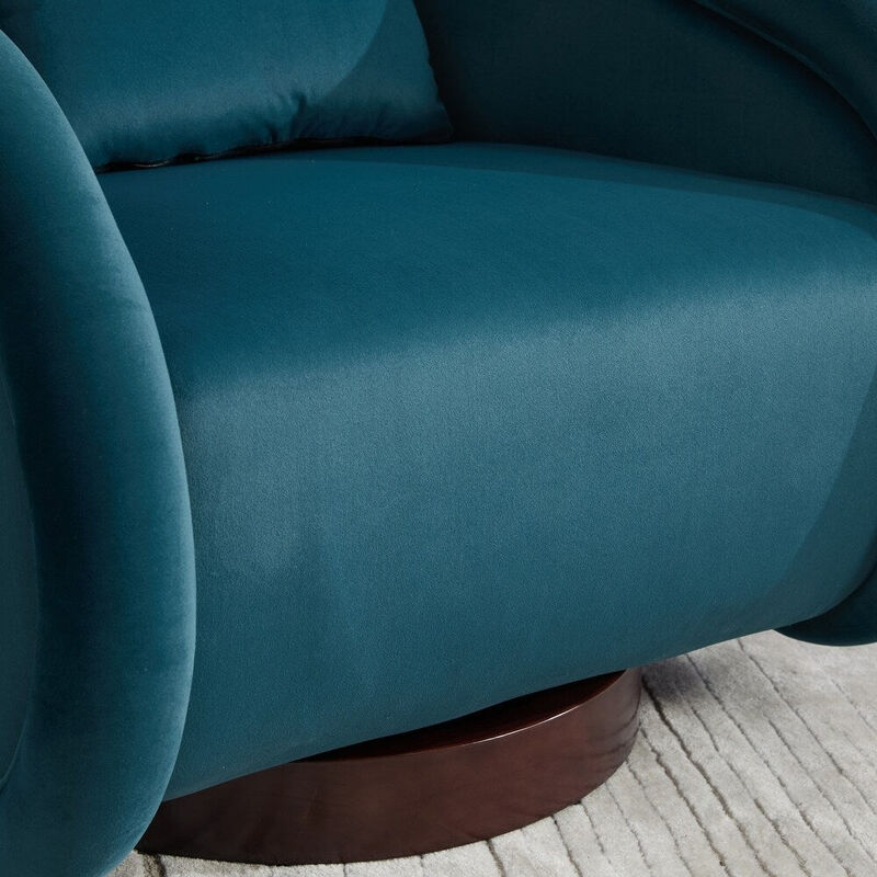 Envelor Luxury Boucle Velvet 360&deg; Swivel Barrel Accent Chair image number 4