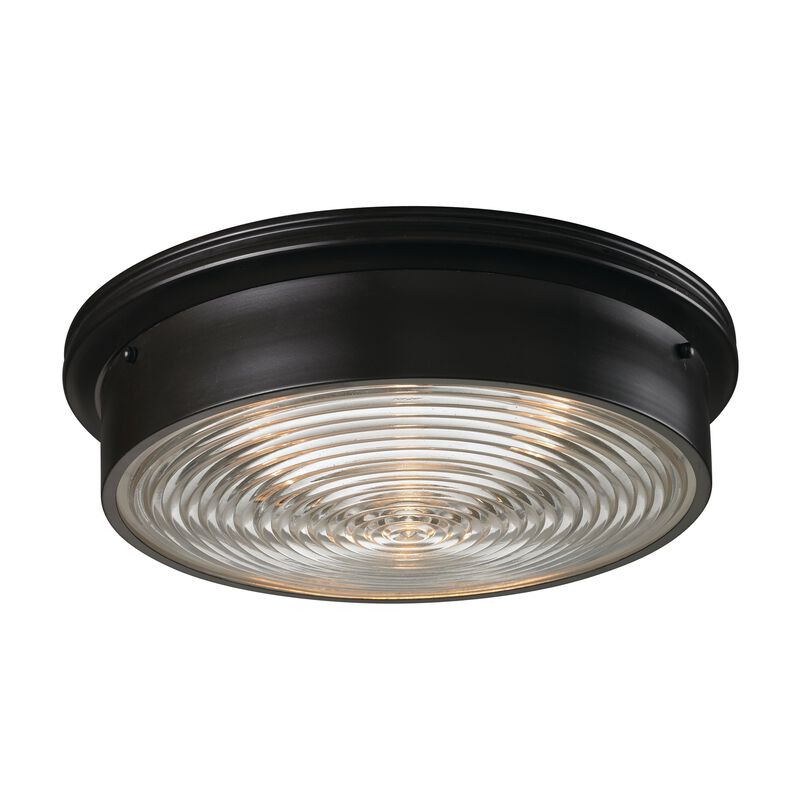 Chadwick 15'' Wide 3-Light Oiled Bronze Flush Mount image number 1