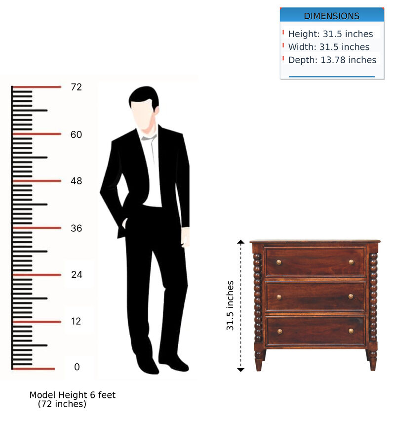 Artisan Furniture Solid Wood Barclay 3 Drawer Chest image number 9