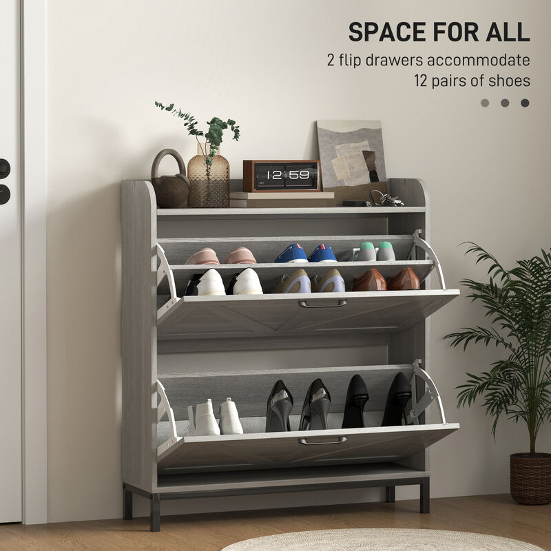 Wooden Shoe Cabinet with Shelves, Stylish Storage Solution for Entryway