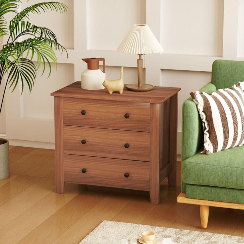 Hivvago 3 Drawer Dresser Chest of Drawers Bedside Table