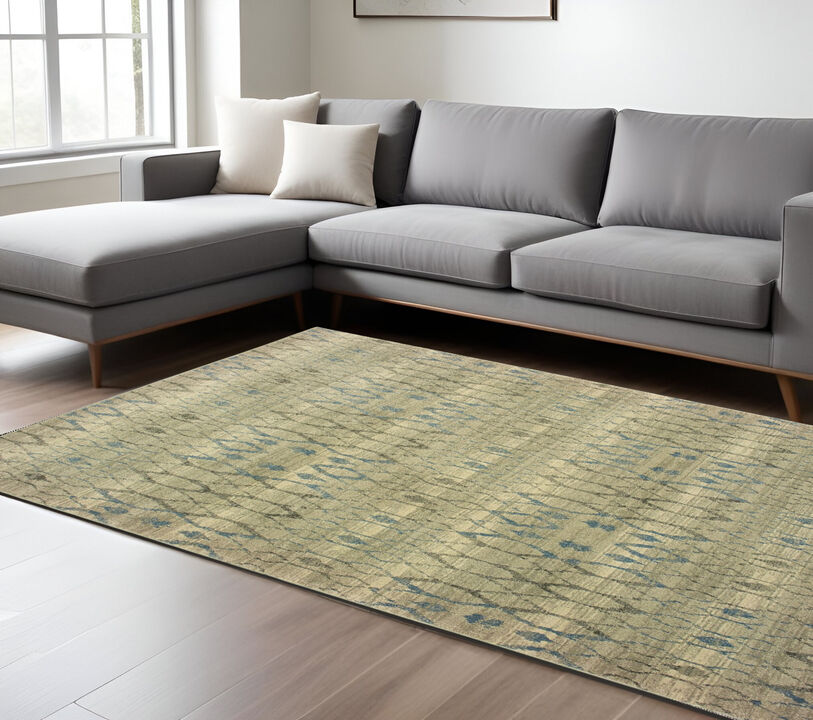 HomeRoots Geometric Distressed Area Rug