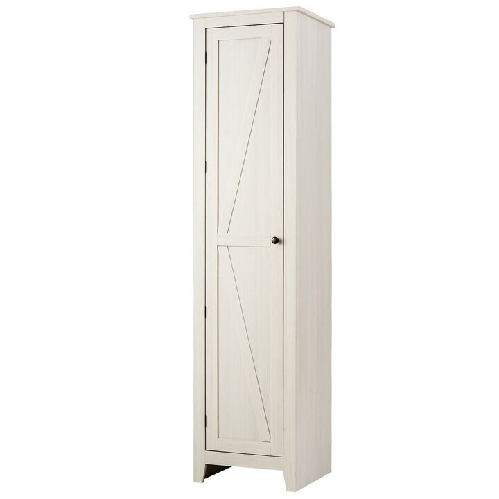 Bathroom Linen Tower with Storage Shelves, Slim Freestanding Cabinet