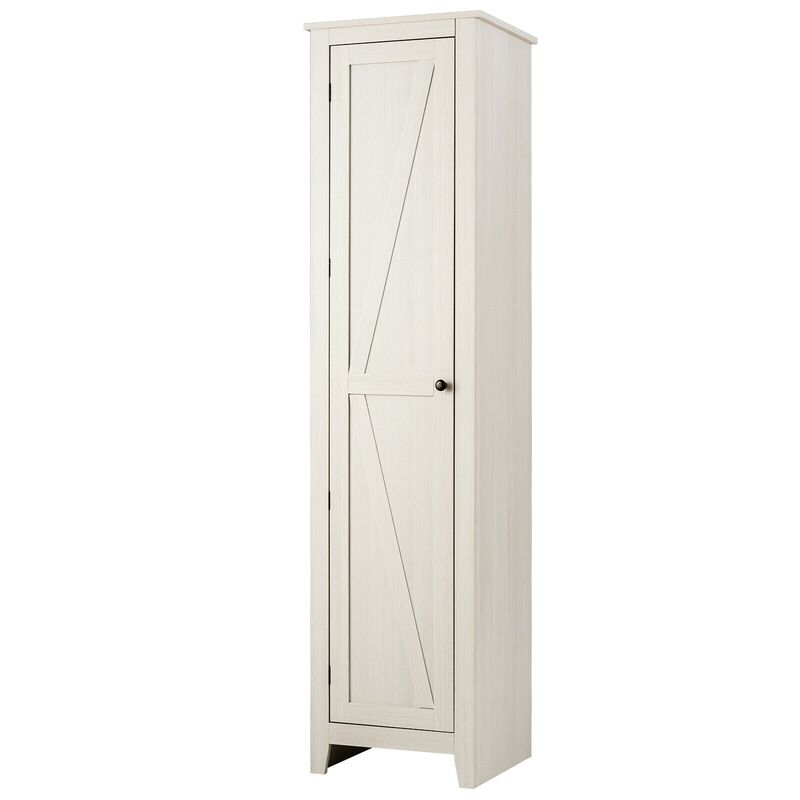 Bathroom Linen Tower with Storage Shelves, Slim Freestanding Cabinet