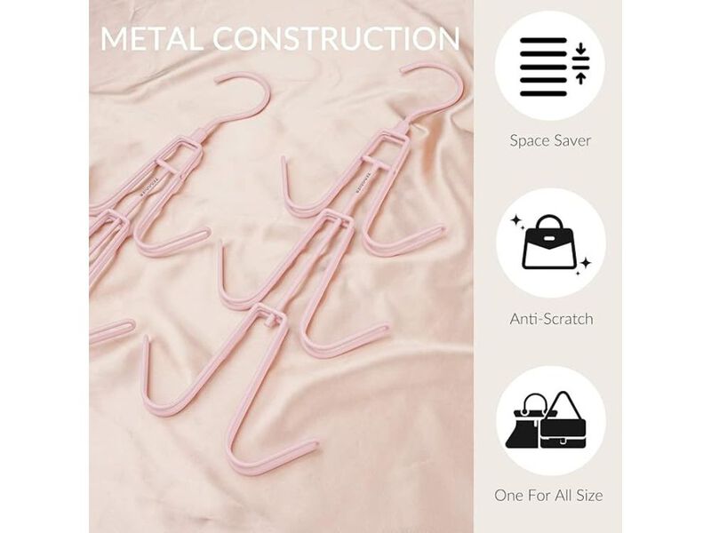 2 Pack Purse Organizer For Closet, Heavy-Duty Hanging Purse Hanger Closet Holds image number 2