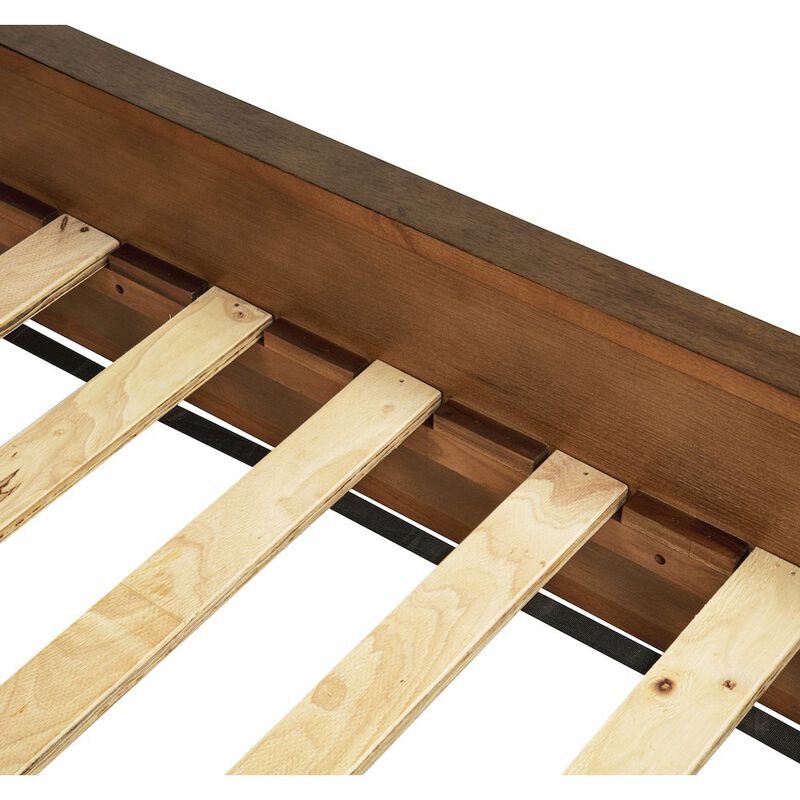 Best Master Furniture 89" Long Modern Fluted Platform Eastern King Bed Frame 47.5" High Headboard image number 2