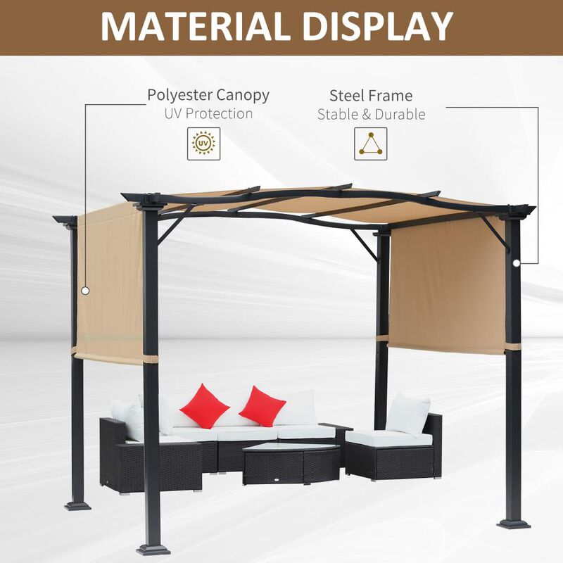 Hivvago 8x10 Backyard Pergola Shade Shelter image number 4