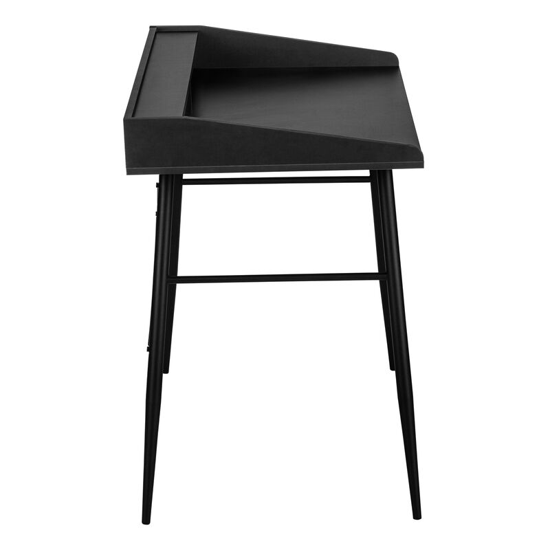 Monarch Specialties I 7537 Computer Desk, Home Office, Laptop, Storage Shelves, 48"L, Work, Metal, Laminate, Black, Contemporary, Modern