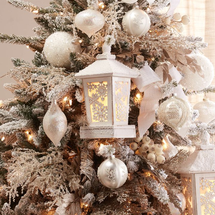 Lighted Winter Lantern with LED Accent for Christmas or Seasonal Decor