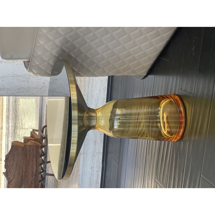 Pangea Home Gbelinda Side Table Yellow Glass