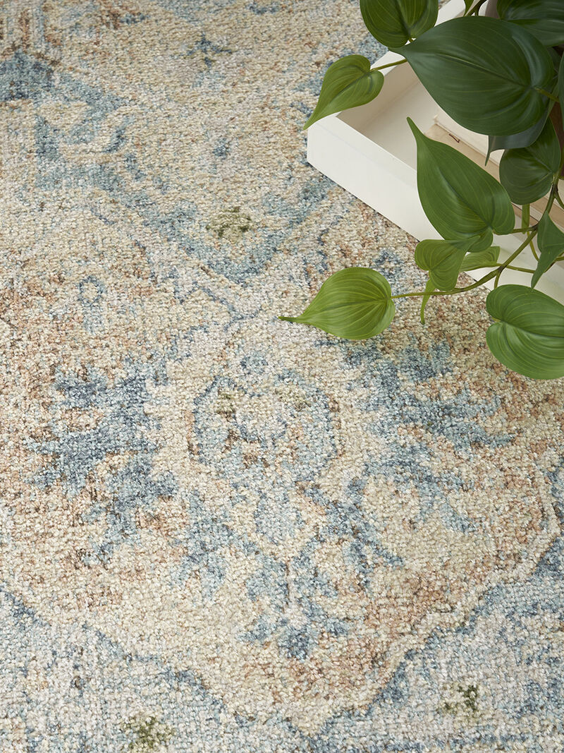 Astra Machine Washable ASW12 Beige/Blue 9' x 12' Rug