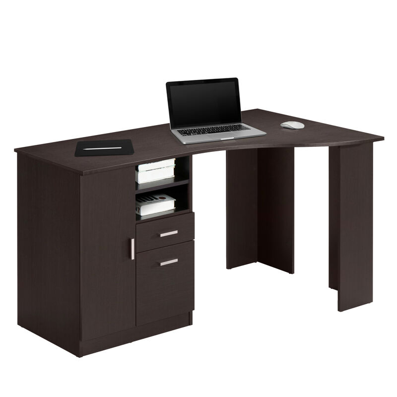 Classic Office Desk with Storage, Espresso