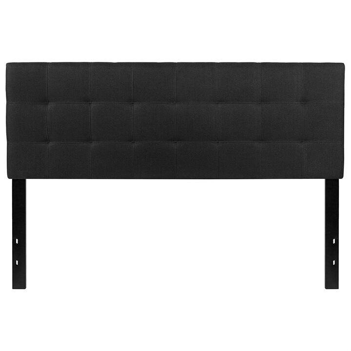 QuikFurn Queen size Modern Black Fabric Upholstered Panel Headboard