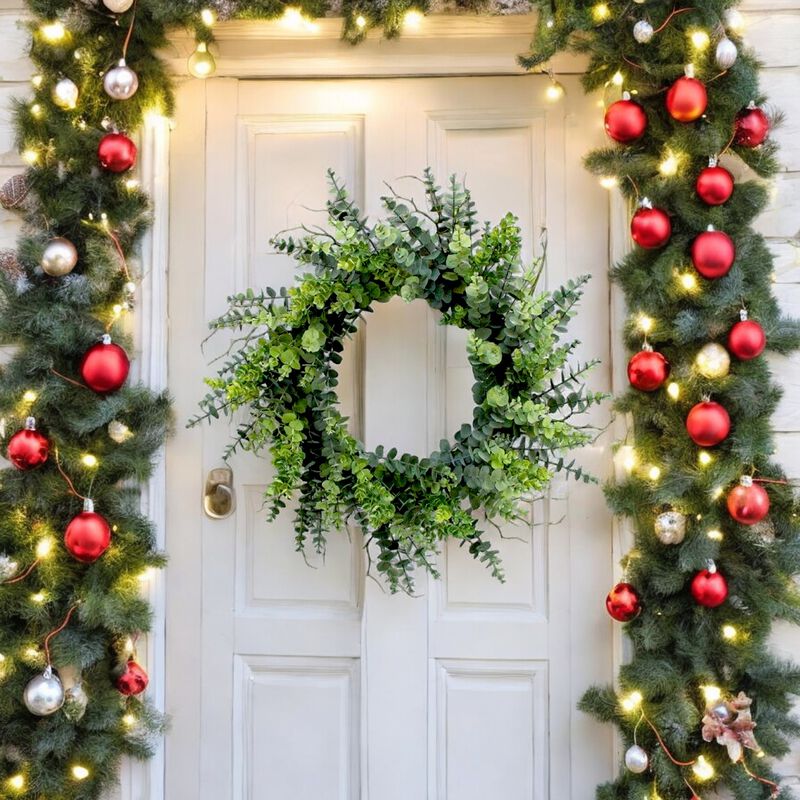 Eucalyptus Wreath &ndash; Elegant Greenery Wall D&eacute;cor for Home, Door, or Seasonal Decoration
