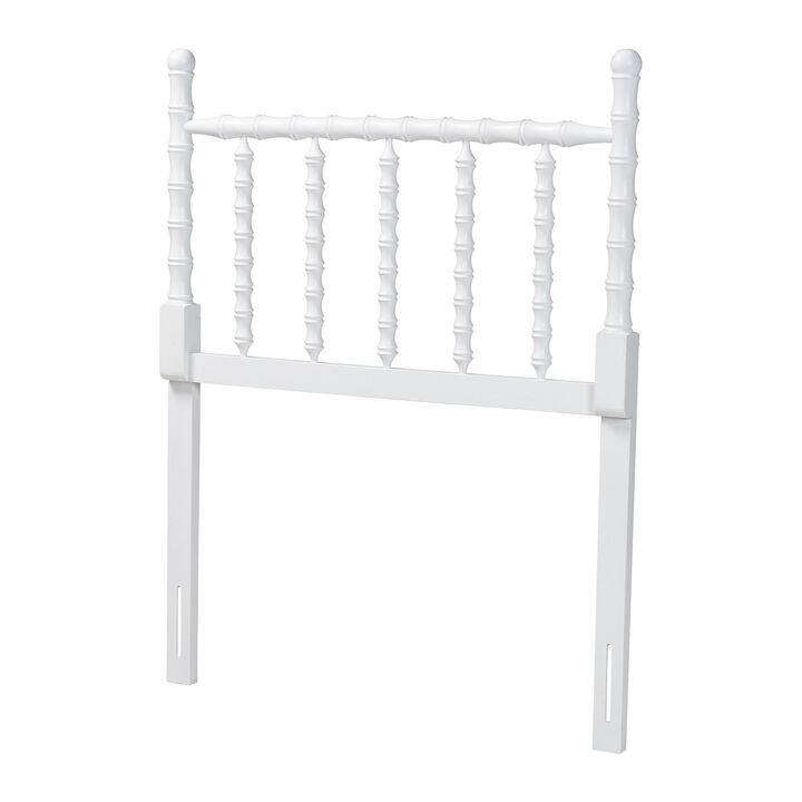 Baxton Studio Edaline Bamboo Motif Headboard - Crafted Wood Panel with Decorative Turned Spindle Design for Boho Costal Bedroom