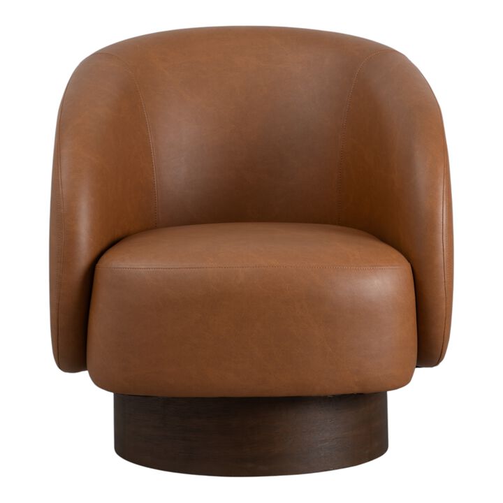 Faux Leather Swivel Accent Chair