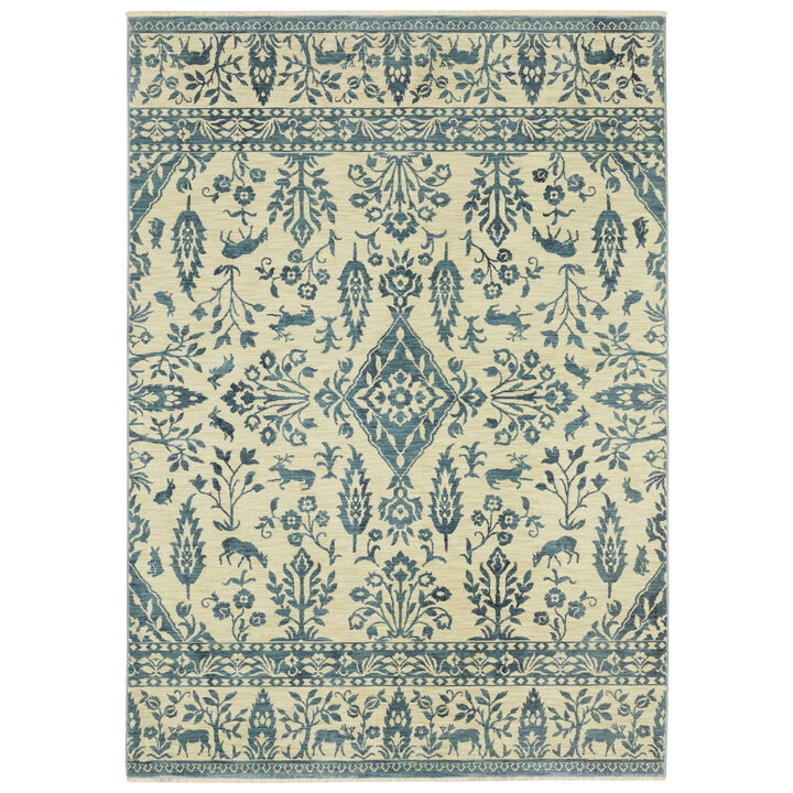 HomeRoots Oriental Area Rug With Fringe