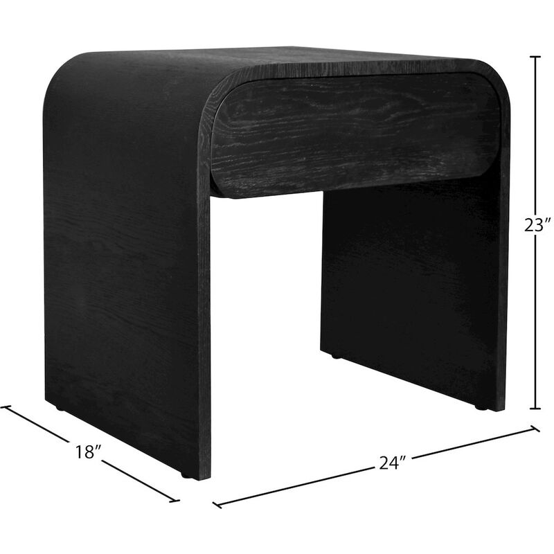 Meridian Furniture Cresthill Black Oak Night Stand