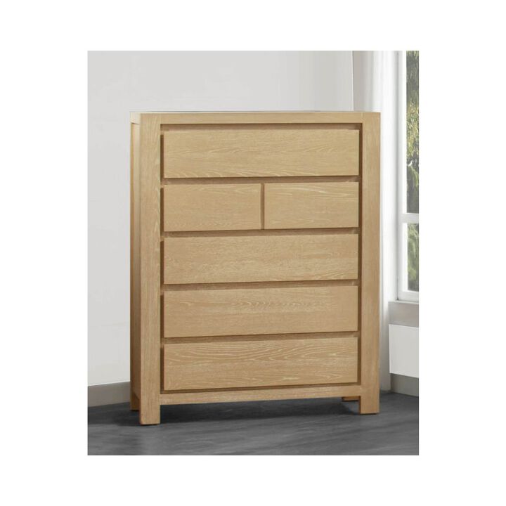Best Quality Furniture Rubber Wood Light Oak Natuiral Finish Chest