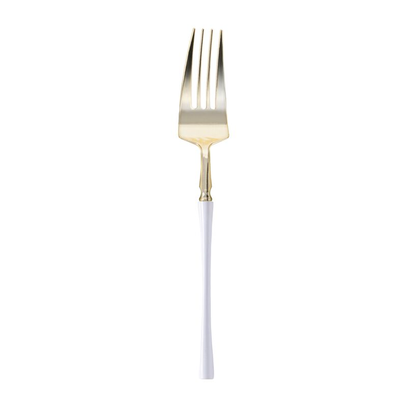 Gold with White Handle Moderno Plastic Dinner Forks (240 Forks) image number 0