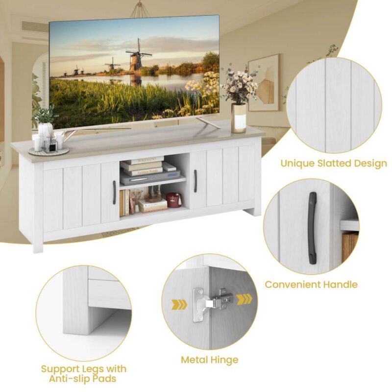 Hivvago TV Stand with 2 Cabinets and Open Shelves for TVs up to 65 Inch